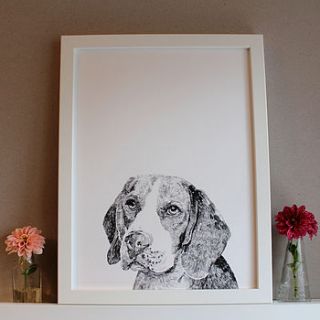 'ferris the beagle dog' print by ros shiers