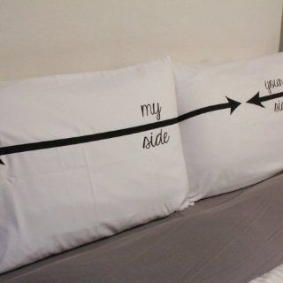 The Original My Side Your Side His and Hers Couple Pillowcases   Mr And Mrs