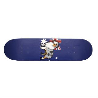Cute Customizable Pet on Country Flag Skate Deck