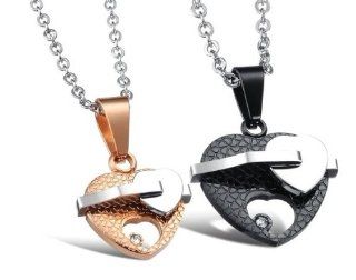 Happy Jewelry His & Hers Matching Set Titanium Couple I Am Your Heart Pendant Necklace Korean Love Style with a Gift Box and a Nice Small Gift Jewelry
