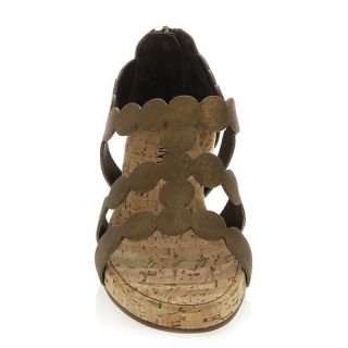VANELi Metallic Leather Cork Wedge Sandal