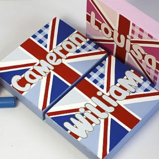 union jack name canvas personalised by lizajdesign