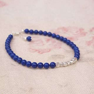 faceted sterling silver and lapis bracelet by sophie cunliffe