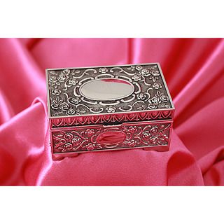 Silverplated Embellished Roses Engraved Initial Jewelry Box Other Jewelry Boxes