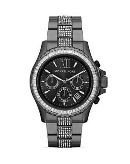 Michael Kors Mid Size Gunmetal Stainless Steel Everest Chronograph Glitz Watch, 41.5mm's