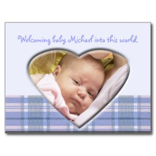 Newborn Baby Boy Announcement Tempate Post Cards