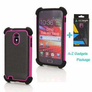 A Z Gadgets Branded Case for Sprint/Ting/Boost Mobile Samsung Galaxy S2 II Epic 4G Touch D710  Dual Layer silicone and PC holster Skin Cover  Black and Hot Pink Retail Package Cell Phones & Accessories