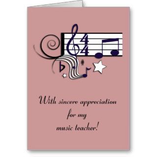 Music Teacher Thank You Greeting Cards