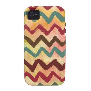 Trendy Red Brown Aztec ZigZag Pattern Vibe iPhone 4 Cover