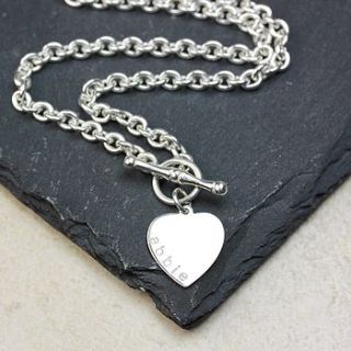 personalised sterling silver toggle necklace by lisa angel