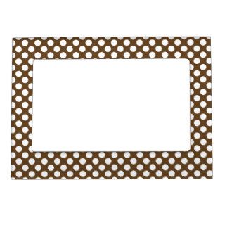 Brown and White Polka Dot Magnetic Photo Frames