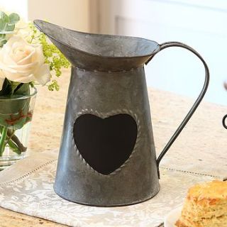 antique zinc heart message jug by dibor