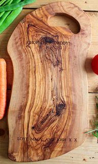 personalised 42cm rustic chopping board by the rustic dish