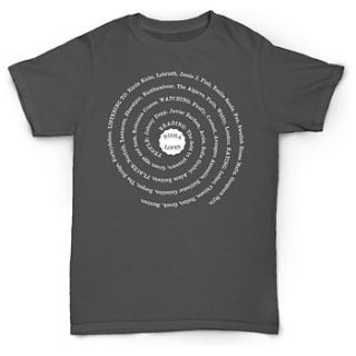 personalised 'loves' spiral t shirt by flaming imp