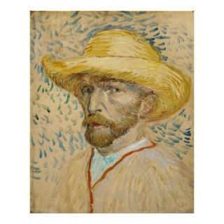 Van Gogh Self Portrait with Straw Hat (F469) Poster