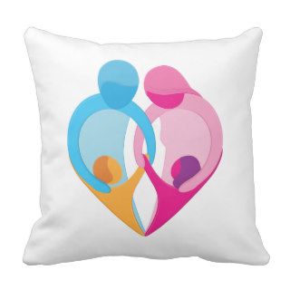 Family Love Heart Symbol Pillow