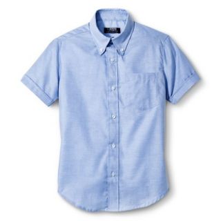 French Toast Boys School Uniform Short Sleeve Oxford Shirt   Light Blue 14