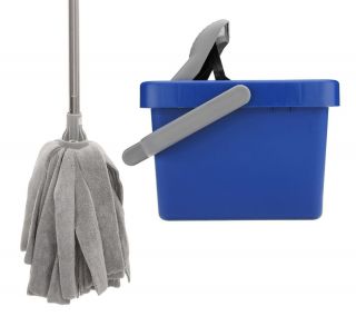 Don Asletts Professional Microfiber Mop and Bucket w/ Pedal Wringer —
