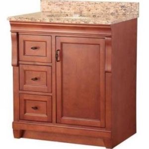 Foremost NACASESC3122DL Warm Cinnamon Naples 31 Vanity with Left Side Drawers &