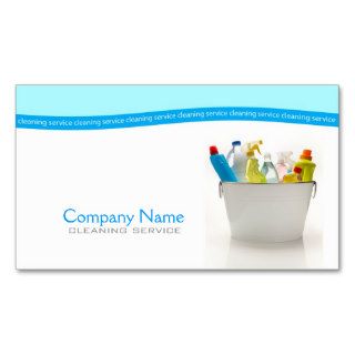 Minimalistic White & Blue Cleaning Service Card Business Cards