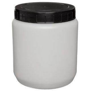 Kartell 226415 1000 HDPE Cylindrical 1000mL Lab Specimen and Storage Jar, with Cap (Pack of 10) Science Lab Jars