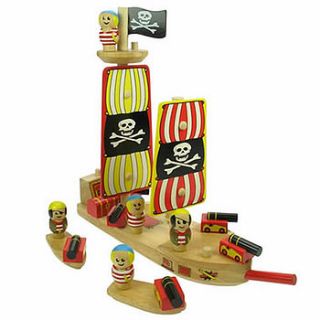 wooden pirate ship by ziggy pickles kids