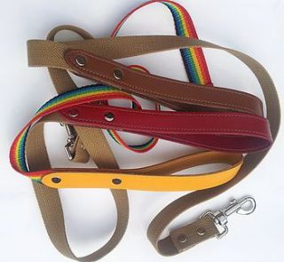 luxury leather and webbing dog lead by artisan satchels