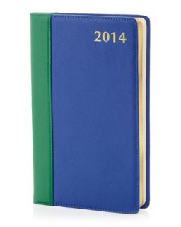 Saffiano Two Tone Planner, Cobalt/Kelly Green