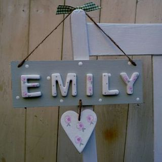 personalised sage floral plaque by i love vera