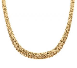18 Graduated Mirror Byzantine Necklace 14K Gold, 19.8g —