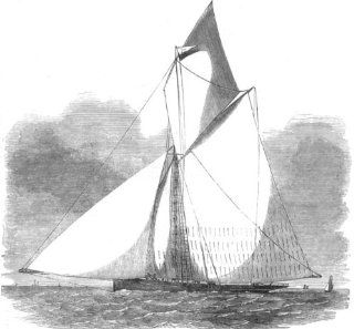 SAILING Volante, winner of royal Thames Yacht club challenge cup, print, 1851  