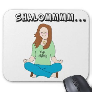 Funny Jewish Yoga Chick Shalommm Mousepads