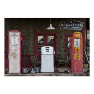 USA, Arizona. Chloride Ghost Town, old gas Poster