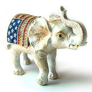 Patriotic Elephant Jewelry Box Jewelry
