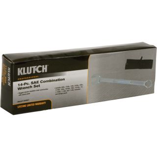 Klutch Raised Panel Combination Wrench Set — 14-Pc. SAE  Combination Wrench Sets