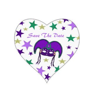Mardi Gra Themed Save The Date Stickers