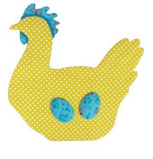 hen shaped magnetic board & egg magnets by pepper & brown