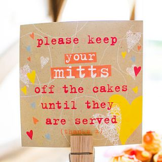 cake square sign 200mm by rachael taylor