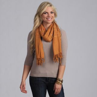 Peach Couture Tan Embroidered Shawl Shawls & Wraps