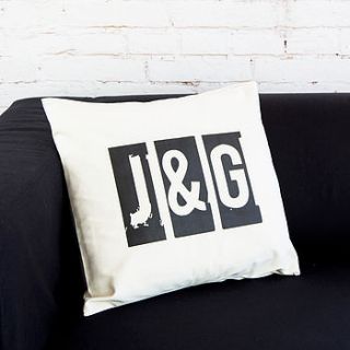 personalised initial cushion by 3 blonde bears