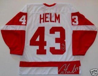 Darren Helm Autographed Jersey   Cup Patch  Hockey Pucks  Sports & Outdoors