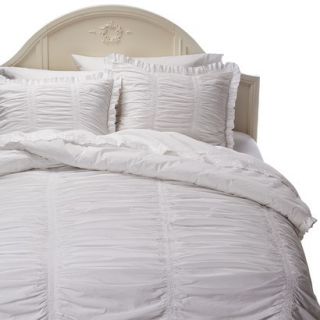 Simply Rouched Comforter Set   White