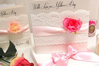 lace and rose mothers day card personalised by made with love designs ltd