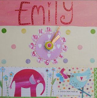 personalised pink elephant clock by maxine pharoah