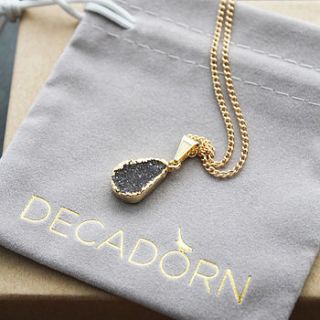 extra small drusy teardrop pendant by decadorn