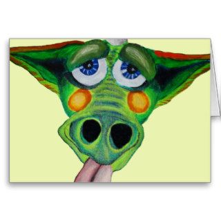 Cleo the Dragon Pup (yllw) Greeting Card