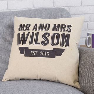 personalised wedding gift cushion by tillyanna