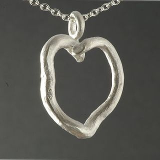 silver rose root heart pendant with diamond by anthony blakeney