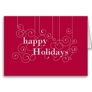 Scrollcut Holiday   Red Greeting Cards