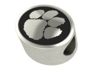 Clemson Tigers Collegiate Bead Fits Most Pandora Style Bracelets Including Pandora, Chamilia, Biagi, Zable, Troll and More. High Quality Bead in Stock for Immediate Shipping Jewelry